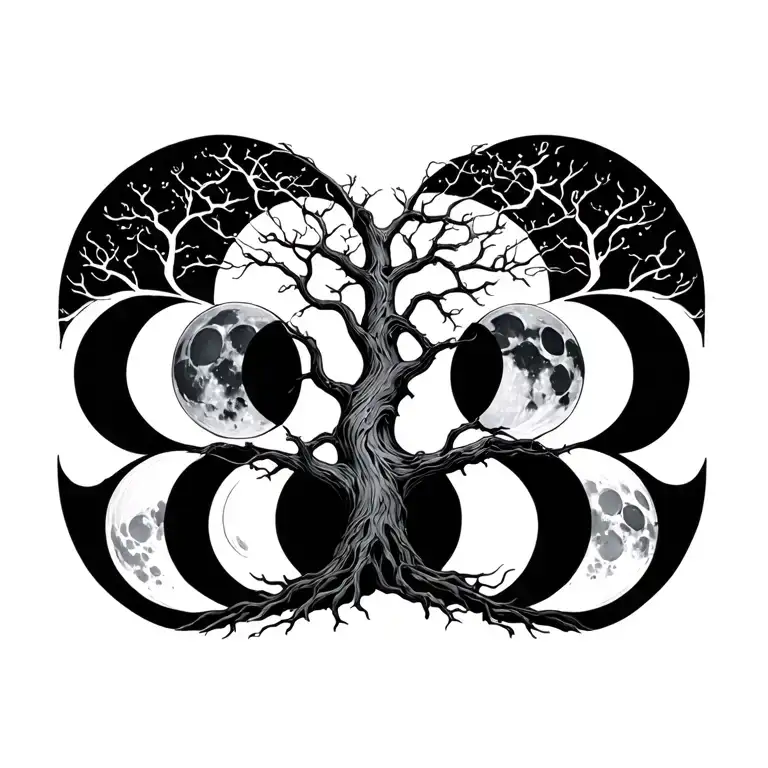 Tree And Moonphases