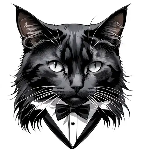 Tuxedo Cat And Long Haired