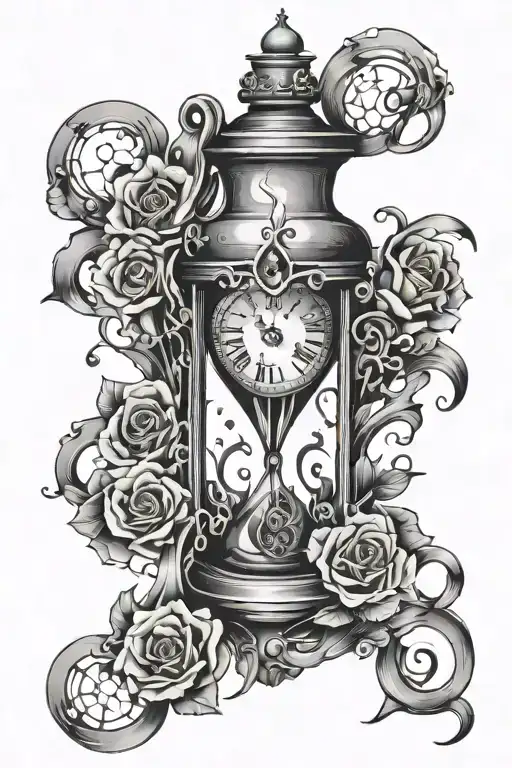 Heart Bleeding Into A Broken Hour Glass