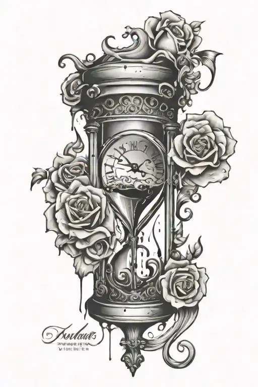 Heart Bleeding Into A Broken Hour Glass