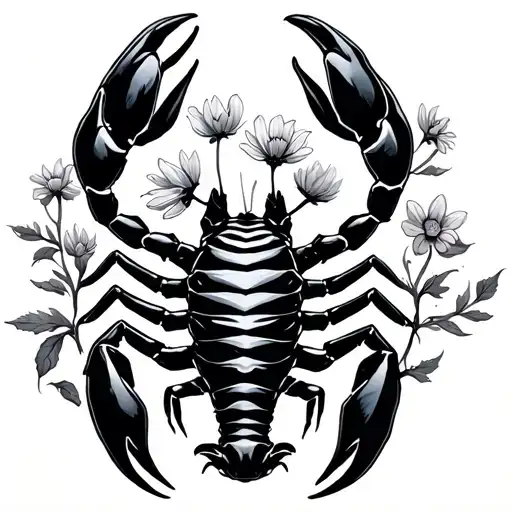 Scorpion Constellation With Flowers Growing