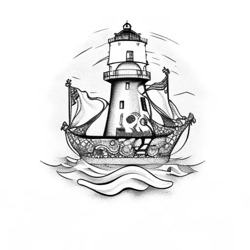 Octopus Boat Lighthouse Frame