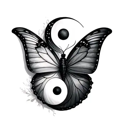Butterfly Yin Yang Symbol
