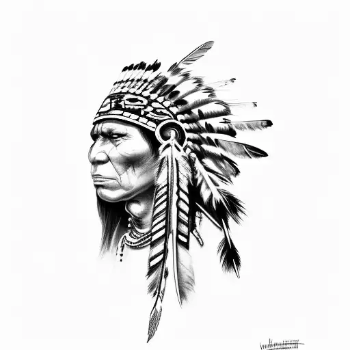 American Indian From Side
