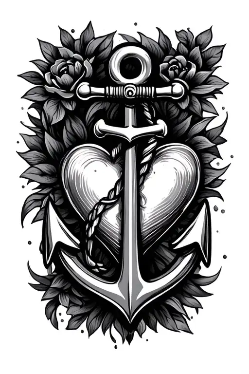 Navy Anchor And Heart Rhythmn