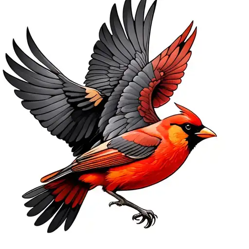 Cardinal And Oriole Bird Flying In The Sky