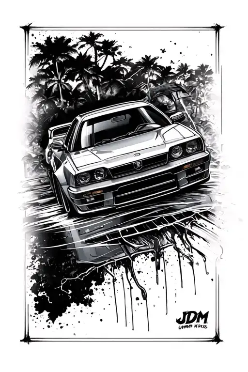 Jdm Car Tattoo Design