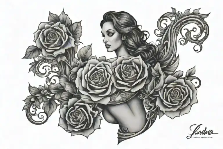 Sleeve Tattoo Featuring Love Towards Women