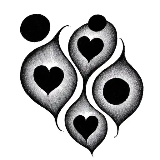 3 Black Dots In A Line Then 3 Black Hearts In A Line The 3 Dots In A Line