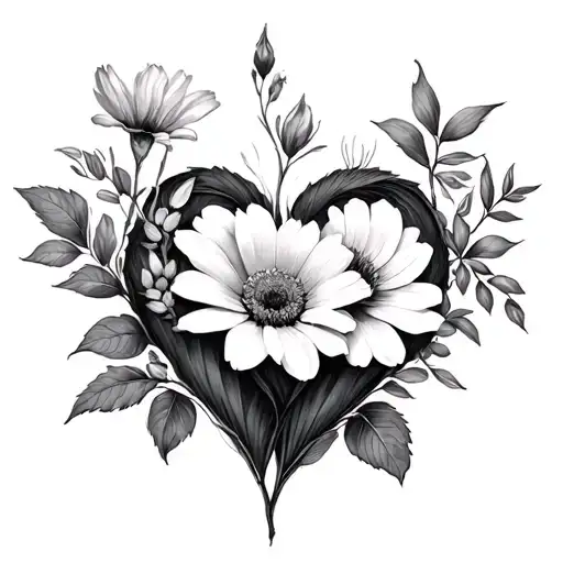 April Birth Flower And October Birth Flower With The Stems Coming Together To Shape Into A Heart