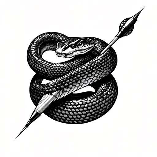 Snake Wrapped Around Needle