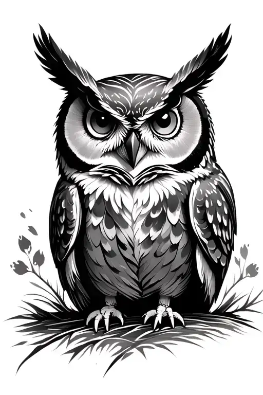 Owl Landscape Dog Paw Print