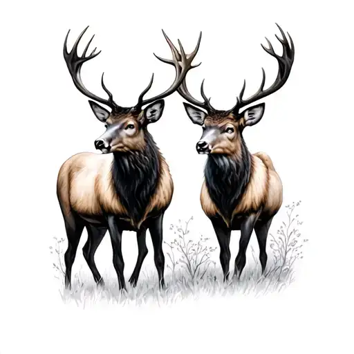 Elk And Deer