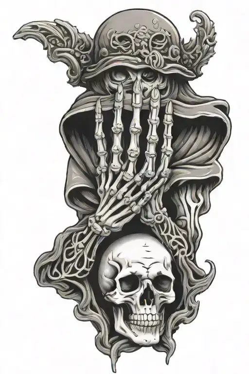 Skeleton Praying Hands Holding
