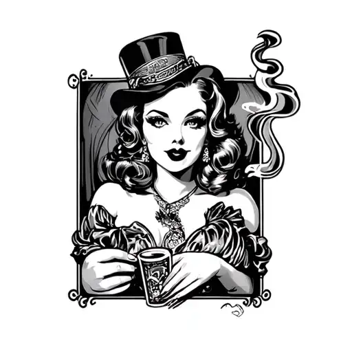 Slots Jack Daniel's Bet Smoking Casino Pin Up Girl