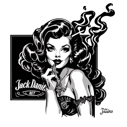 Slots Jack Daniel's Bet Smoking Casino Pin Up Girl