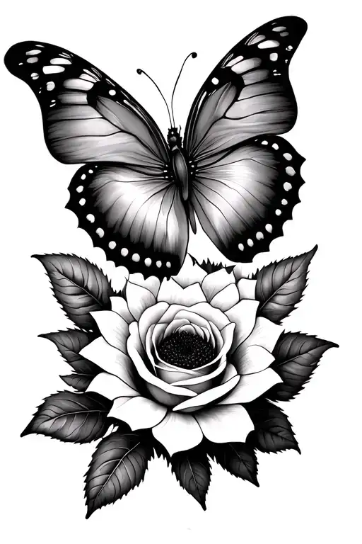 Sunflower Butterfly Rose Intertwined