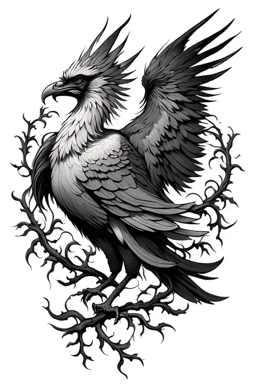 Phoenix With Vines Wrapping
