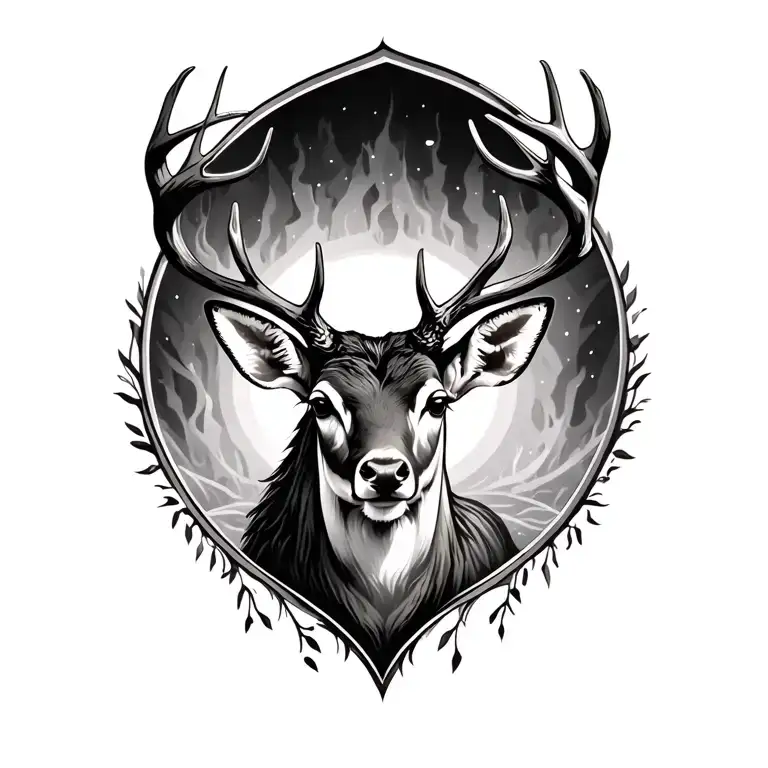 Deer Head Surrounded