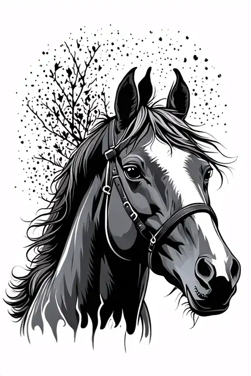 Paint Horse With White Blaze