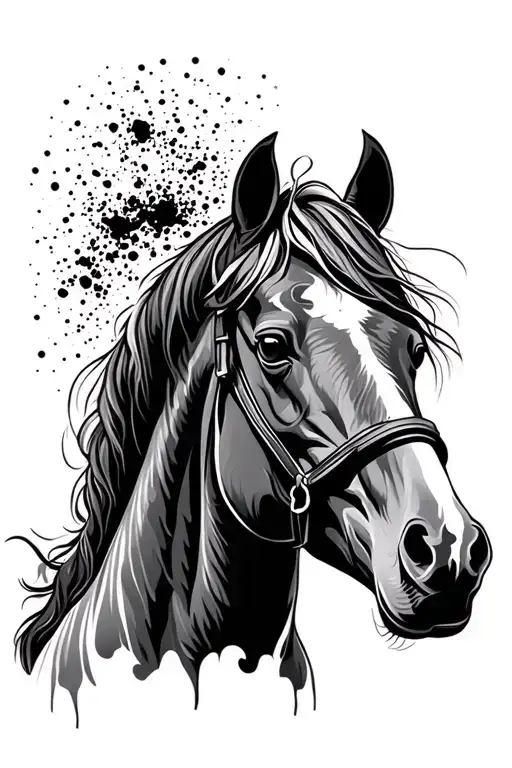 Paint Horse With White Blaze