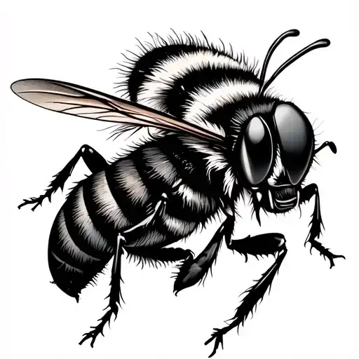 Black And White Simple Wasp