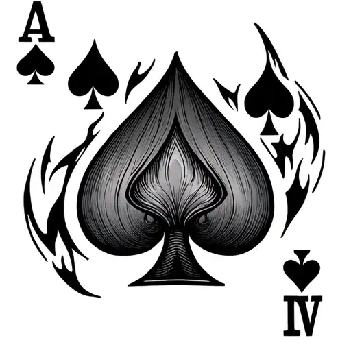 Burning Ace Of Spade Card