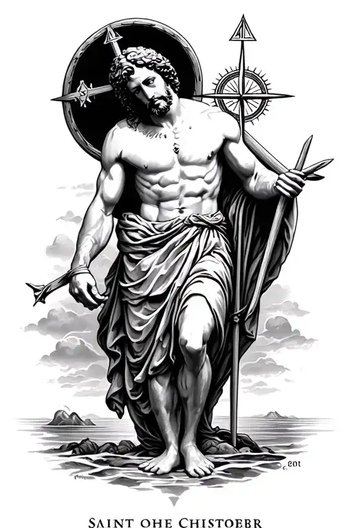 Saint Christopher With Compass