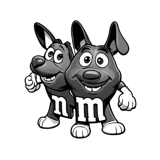 M & M With Dog Ears On The & On' Intertwined