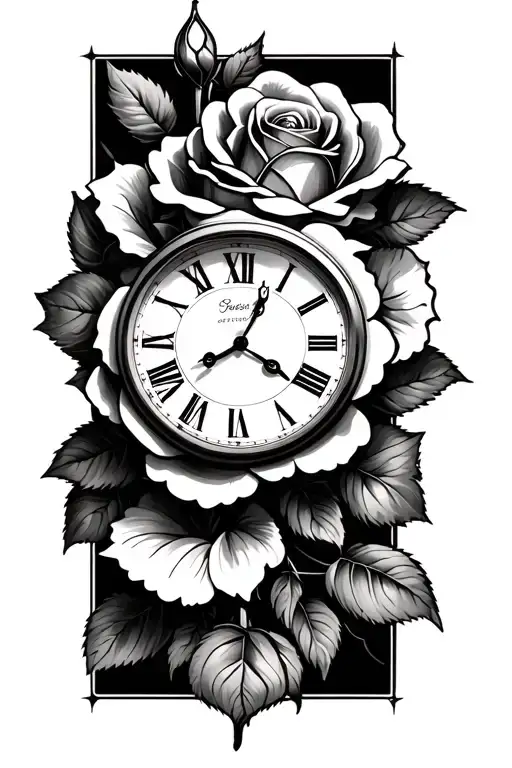 Clock And A Rose