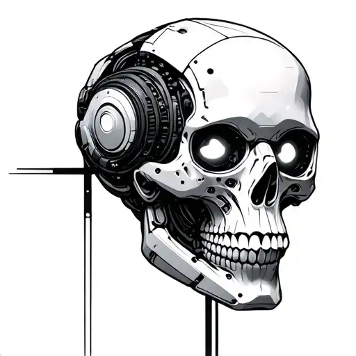 Robotic Skull Head Futuristic Robotic Skull