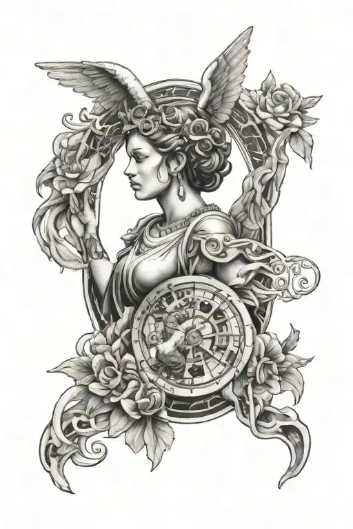 A Travel-themed Zodiac Sleeve Featuring Various Angels