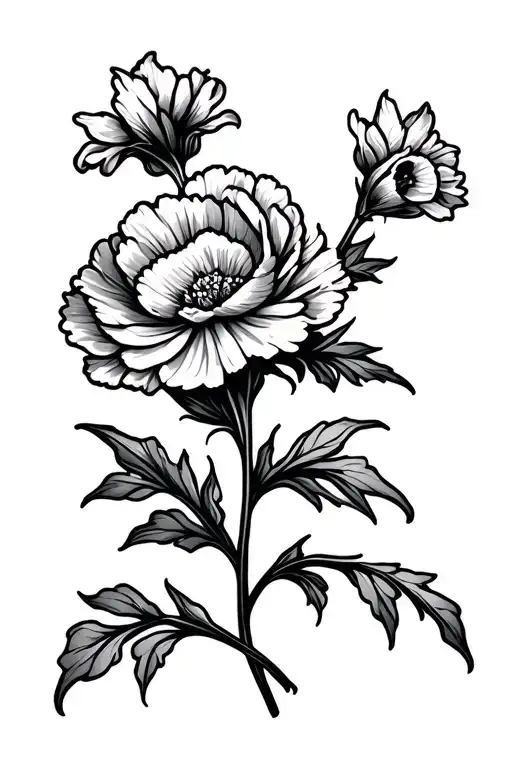 Carnation Flower With Daffodil Flower Vine Wrapping