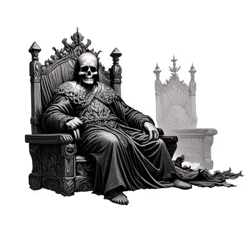 King Sitting On Throne Skull Face