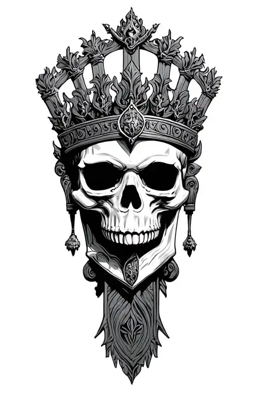 King Sitting On Throne Skull Face