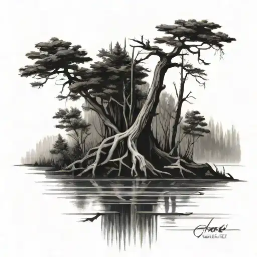 Cypress Tree In A Swamp