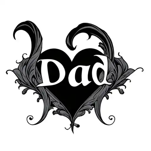 Word Dad Forming Into A Heart