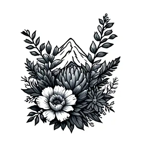 Cuctus Mountains Floral Western