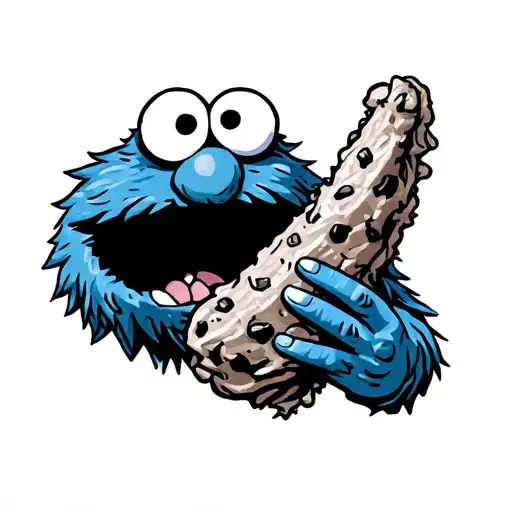 Cookie Monster Eating Chicken Wing