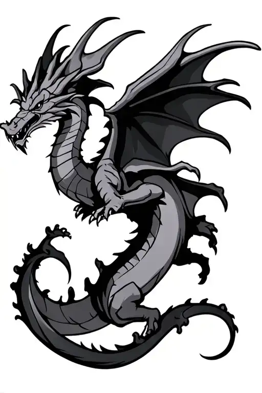 A Wyvern Dragon Flying