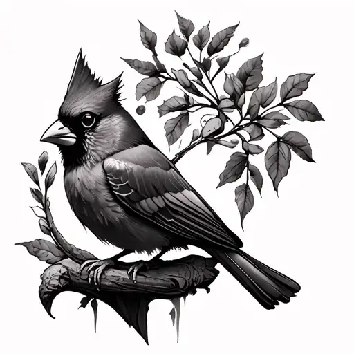 Cross With Cardinal Sitting