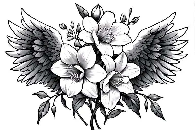 Angel Wings Half Daffodils Half Larkspur Flower