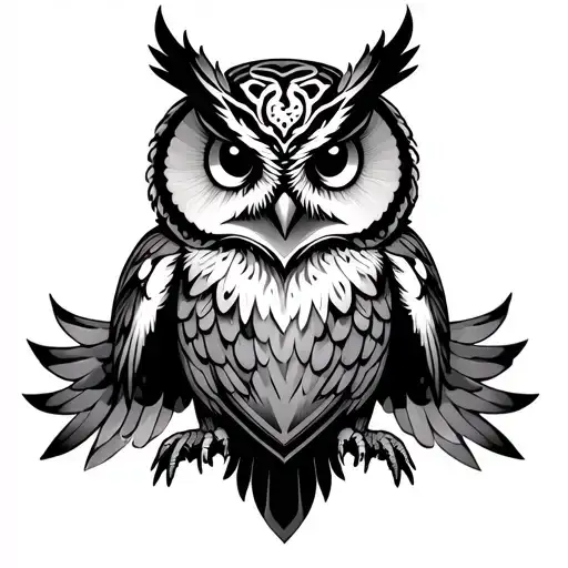 Irezumi Owl Flying Chest
