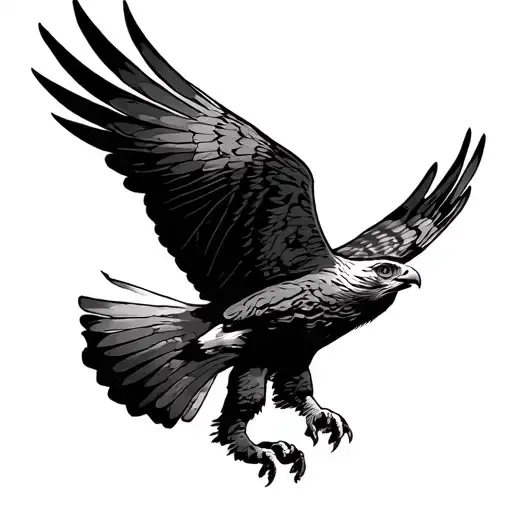 Hawk Flying From Underneath