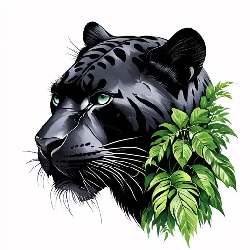 Rainforest With Black Panther Head