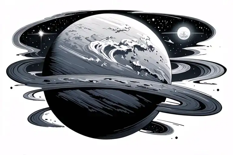 Planet With Northern Lights