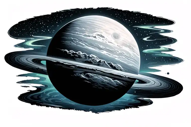 Planet With Northern Lights