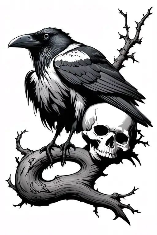 Raven And Skull