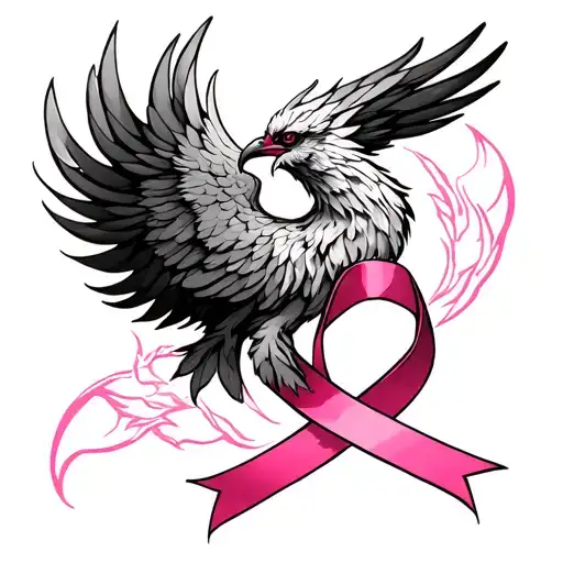 Phoenix Breast Cancer Ribbon Intertwined