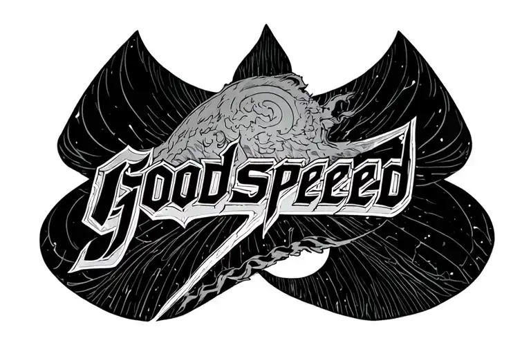 The Word Godspeed Written Behind Neck